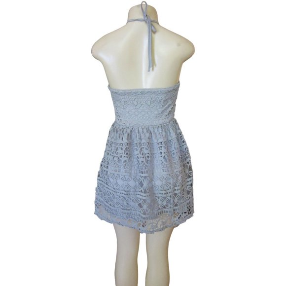 New w Tags, Tobi My Soul Gray Lace Halter Mini Dress in Sz Small - Picture 7 of 9